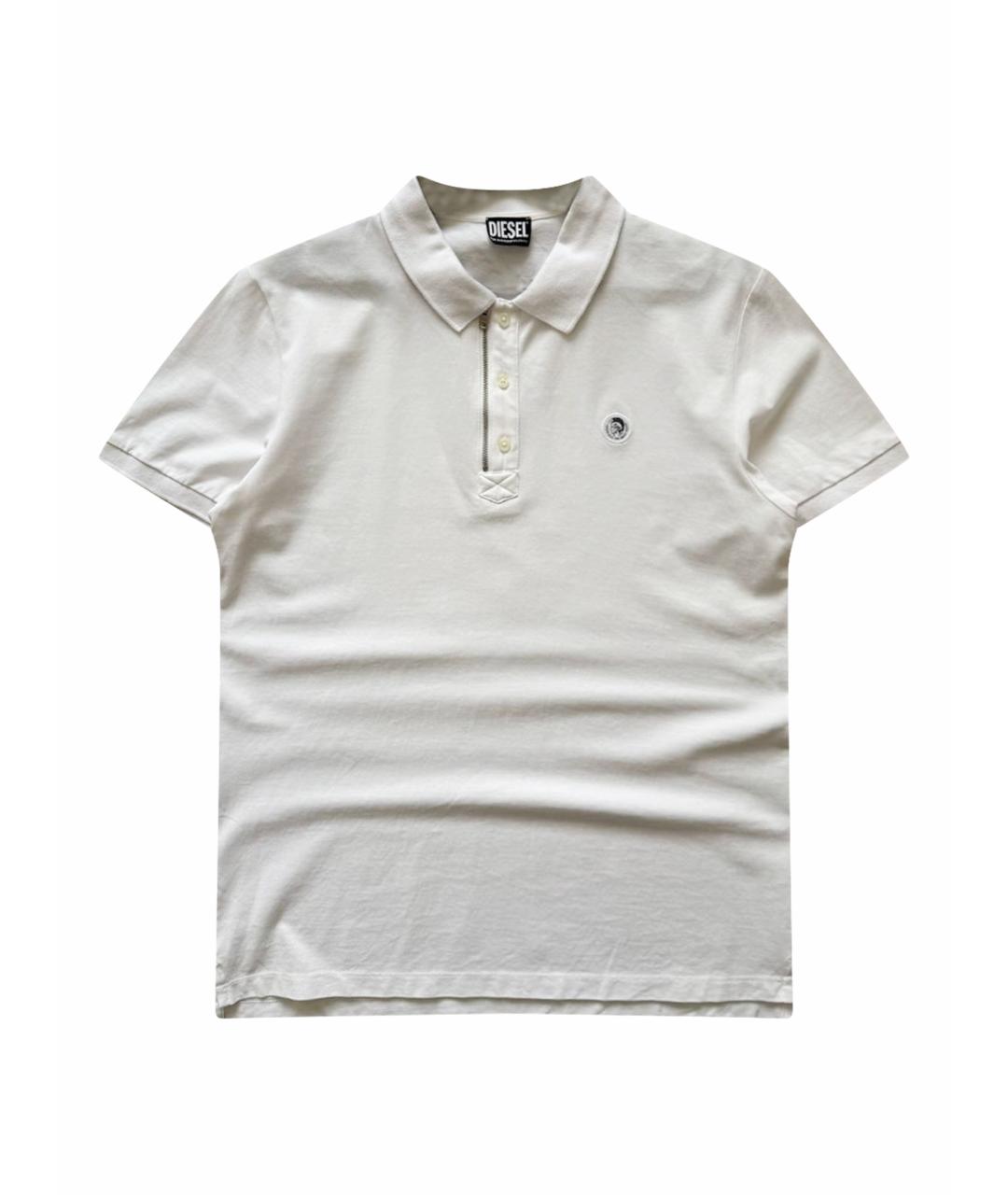 DIESEL Белое хлопковое поло с коротким рукавом, фото 1