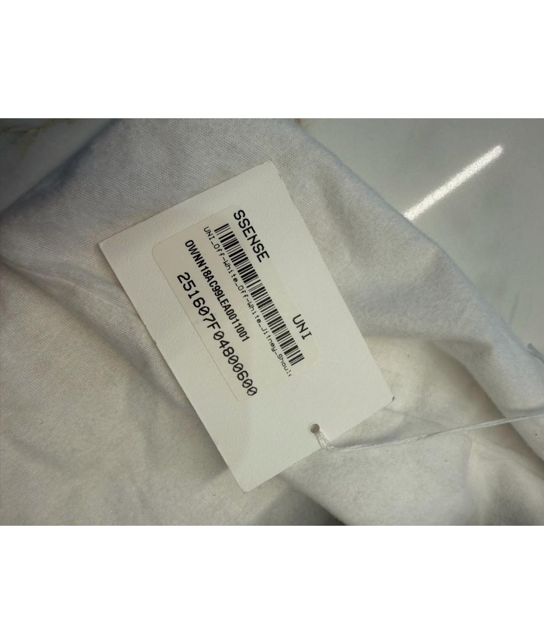 OFF-WHITE Черная кожаная сумка с короткими ручками, фото 5