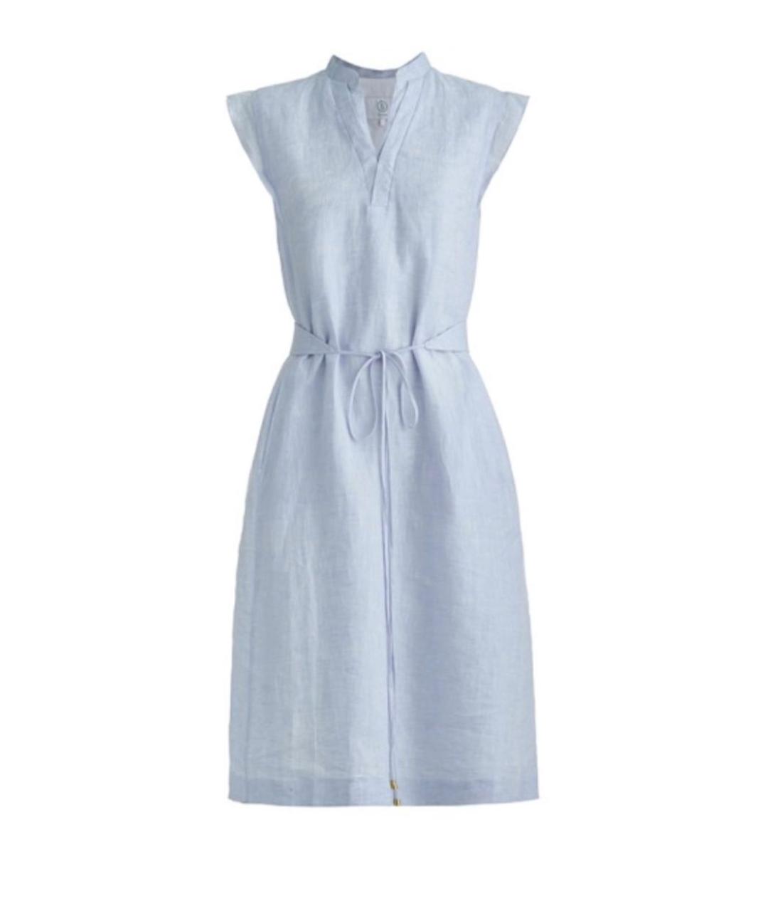 BOGNER Голубое льняное повседневное платье, фото 1