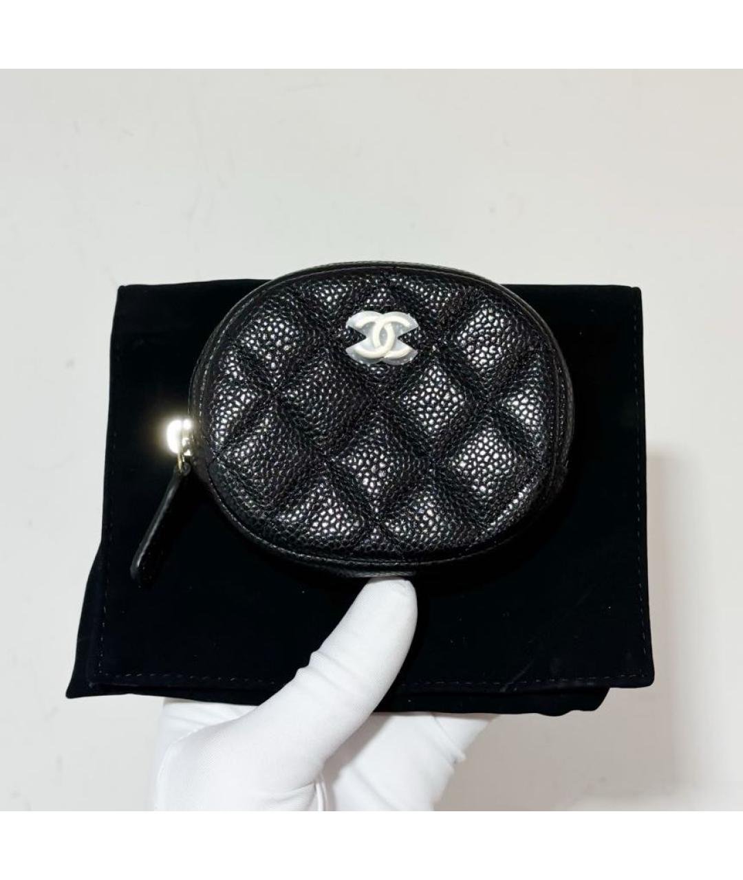 CHANEL Черный кожаный кошелек, фото 7