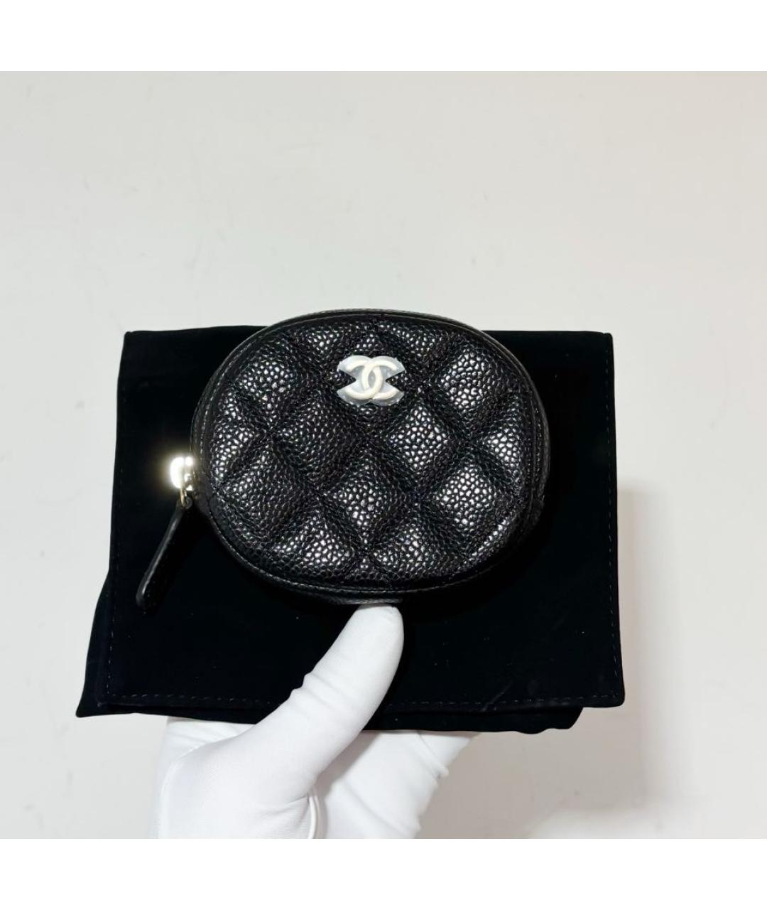 CHANEL Черный кожаный кошелек, фото 2