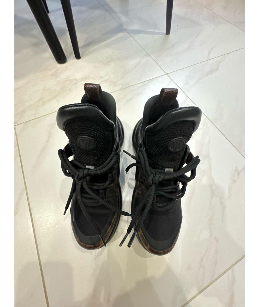 LOUIS VUITTON Черные кожаные кроссовки, фото 2