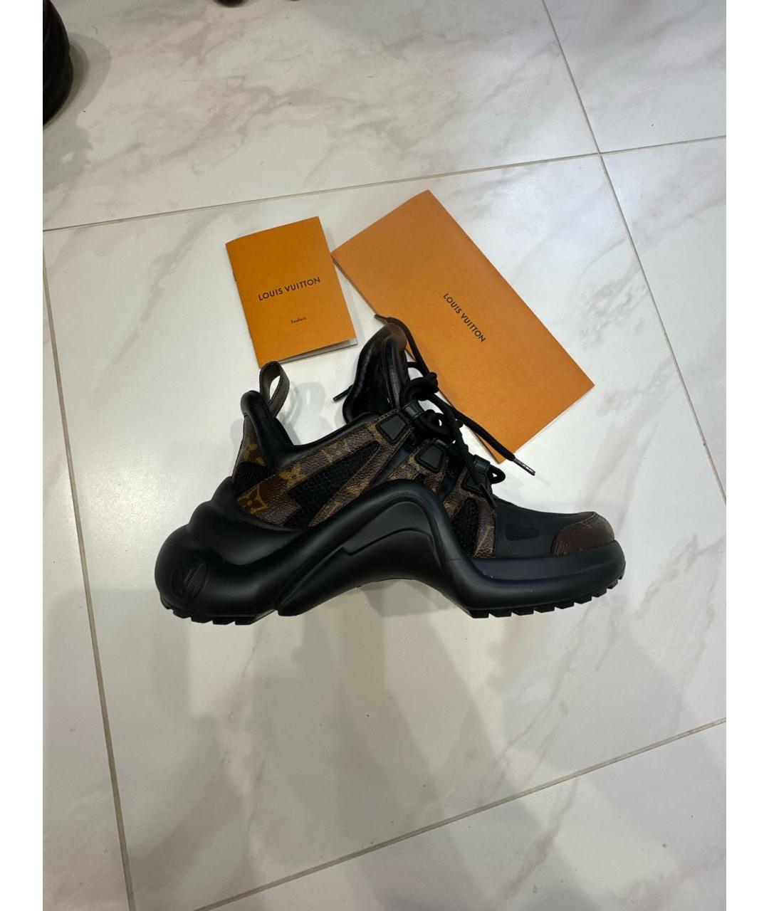 LOUIS VUITTON Черные кожаные кроссовки, фото 5
