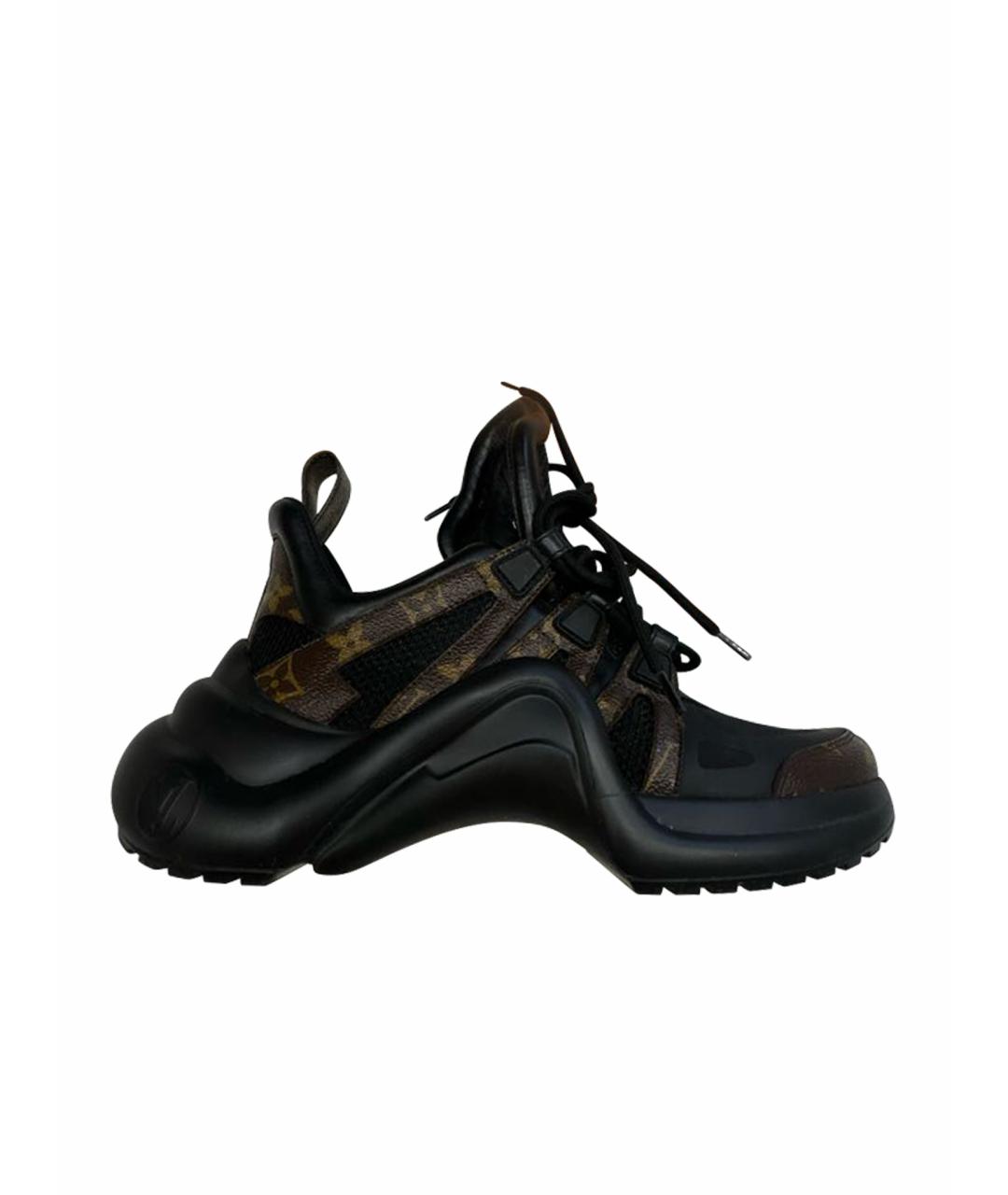 LOUIS VUITTON Черные кожаные кроссовки, фото 1