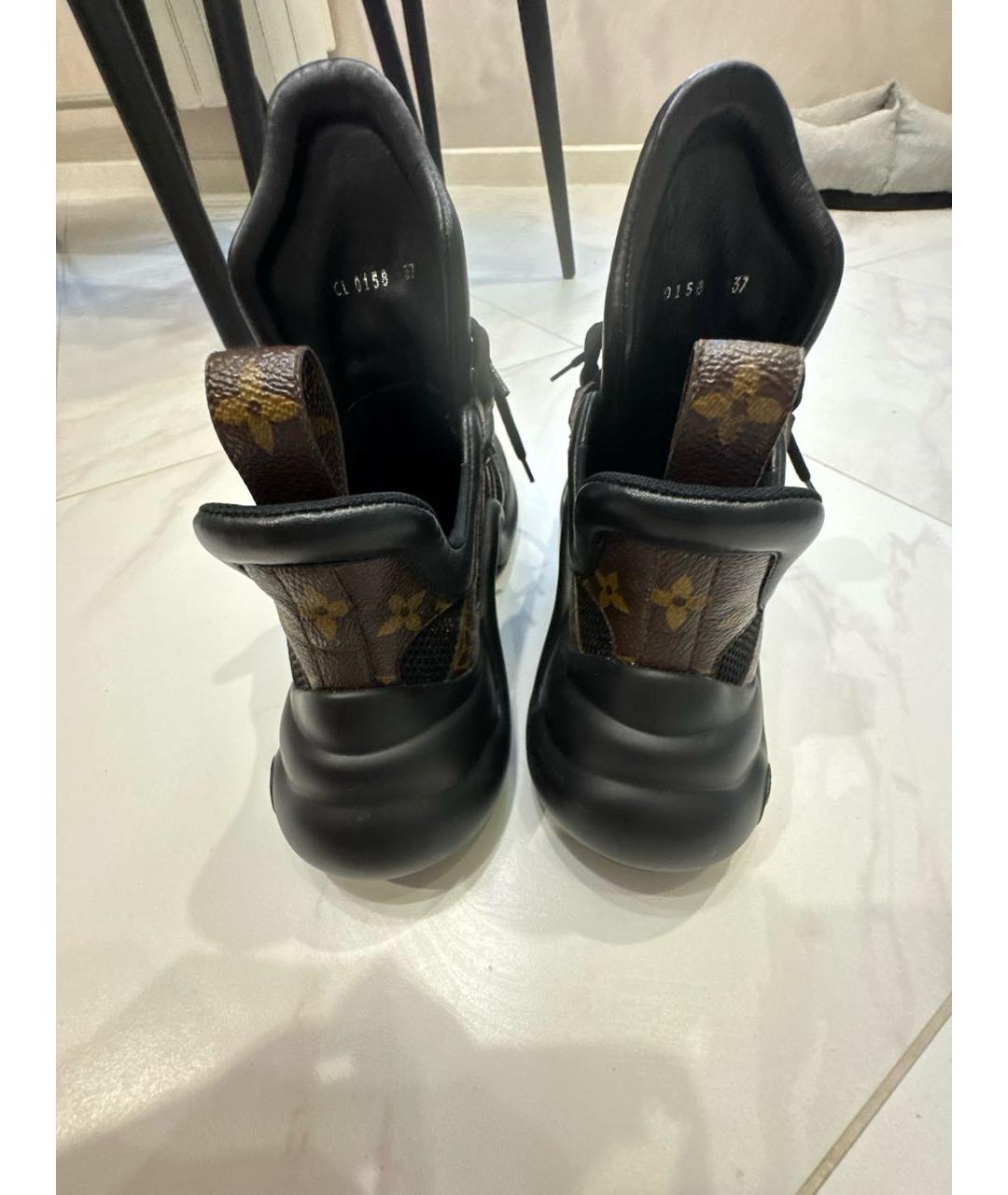 LOUIS VUITTON Черные кожаные кроссовки, фото 4