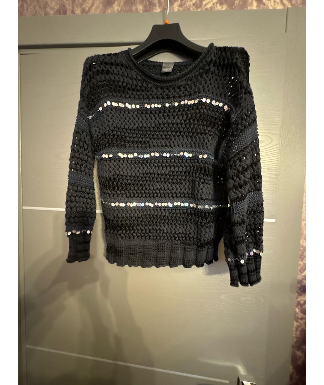 LORENA ANTONIAZZI Темно-синий хлопковый джемпер / свитер, фото 7