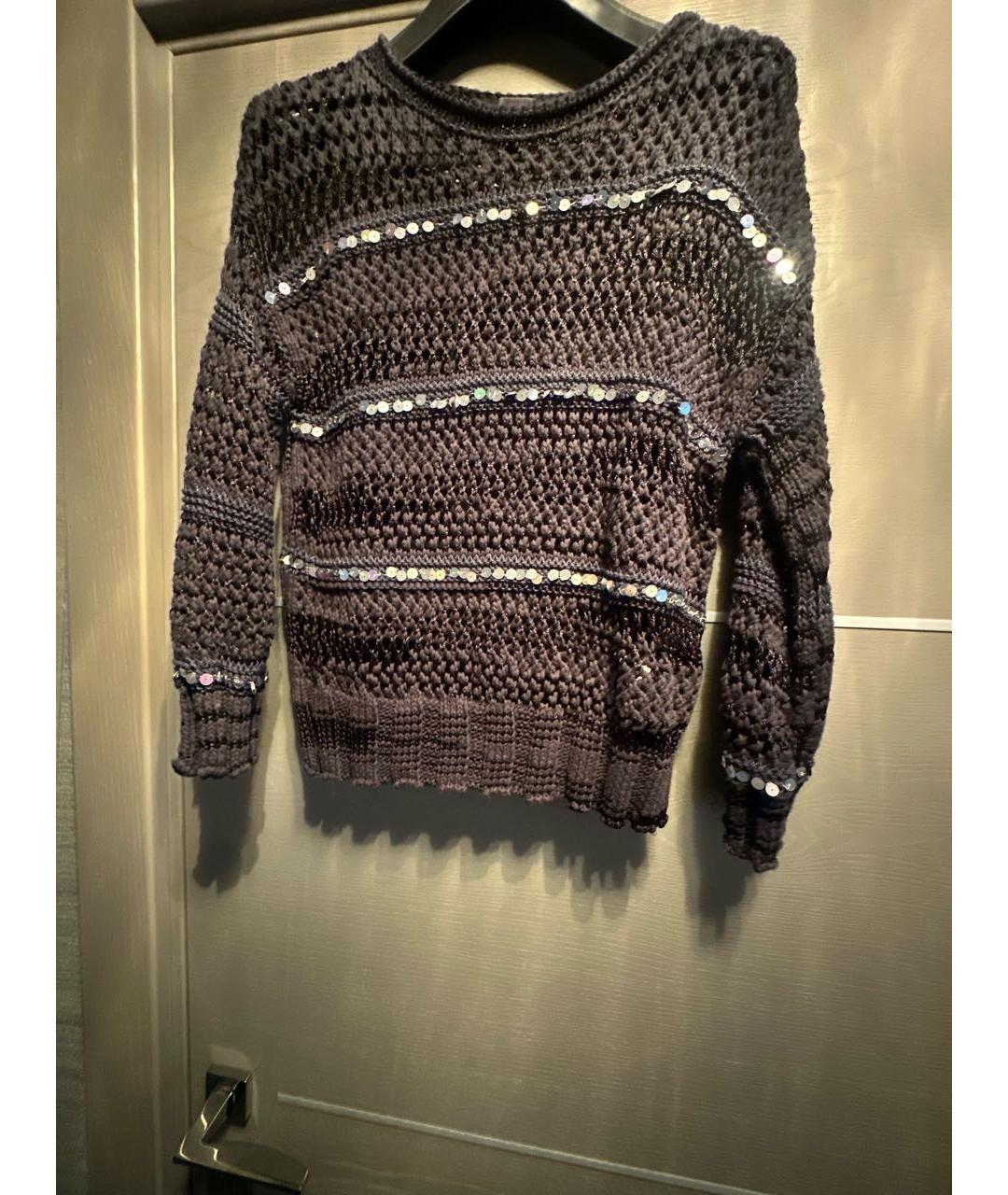 LORENA ANTONIAZZI Темно-синий хлопковый джемпер / свитер, фото 2