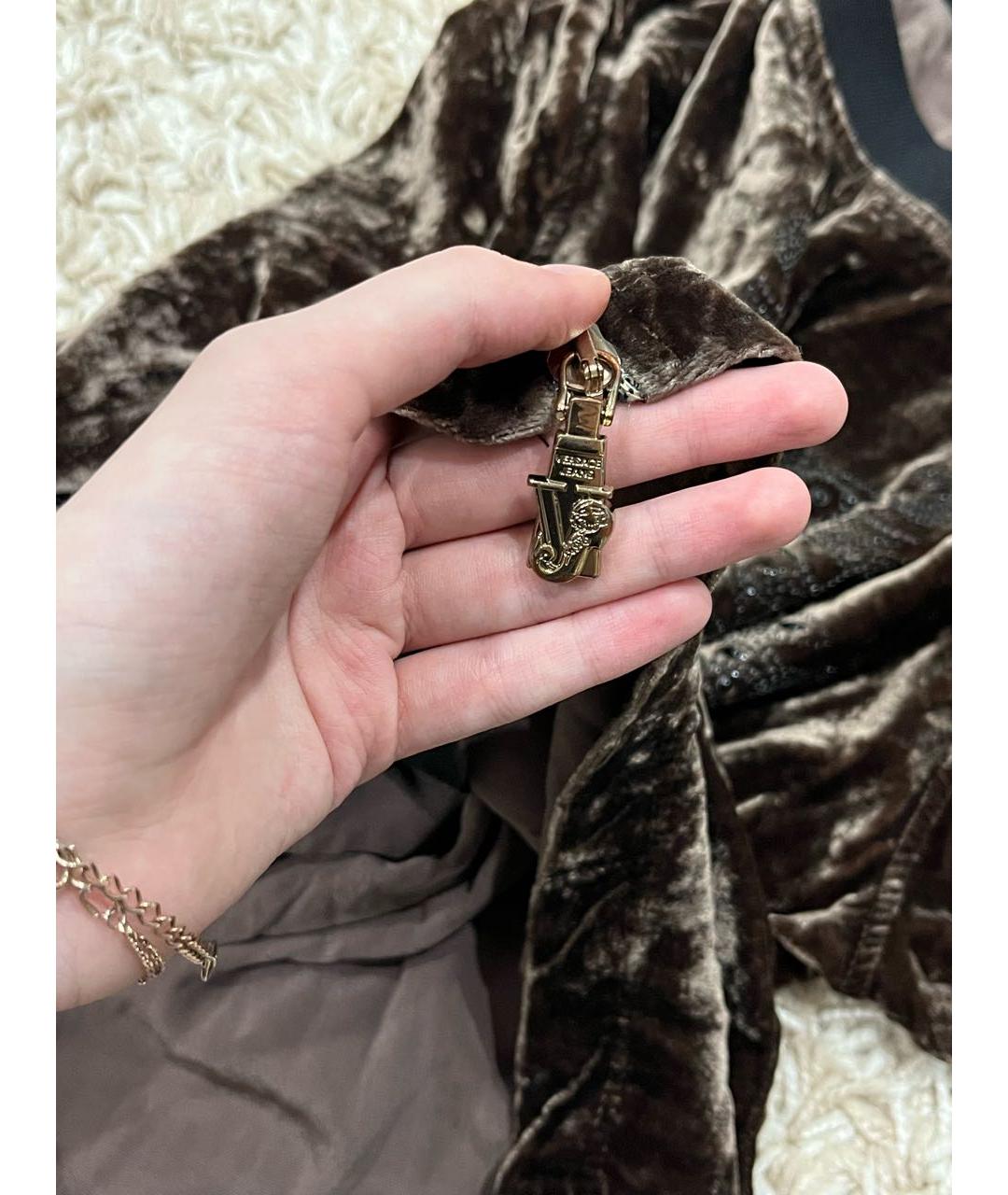 VERSACE JEANS COUTURE Хаки полиэстеровый джемпер / свитер, фото 4