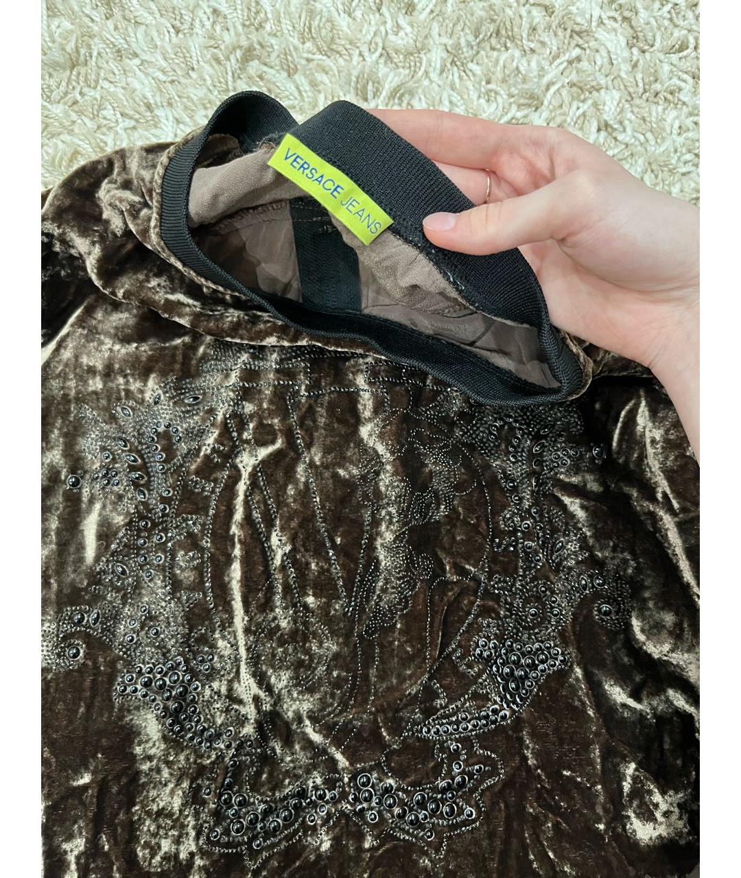 VERSACE JEANS COUTURE Хаки полиэстеровый джемпер / свитер, фото 2