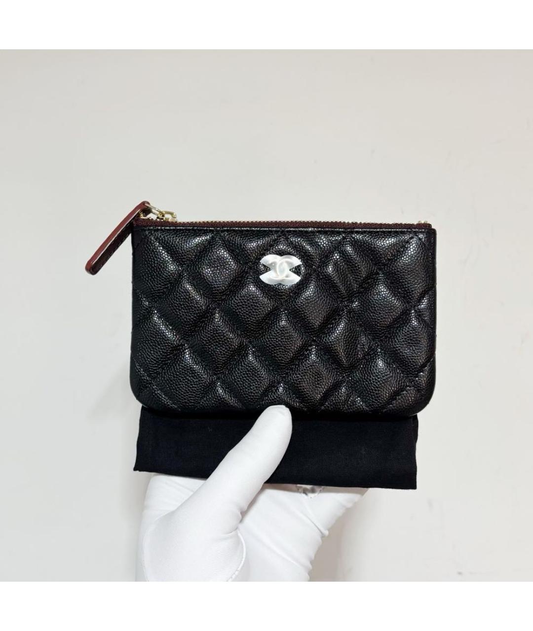 CHANEL Черный кожаный кошелек, фото 7