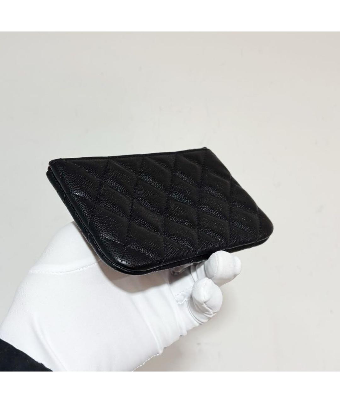 CHANEL Черный кожаный кошелек, фото 5