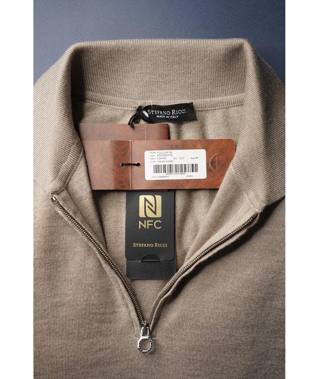 STEFANO RICCI Бежевый кашемировый джемпер / свитер, фото 5