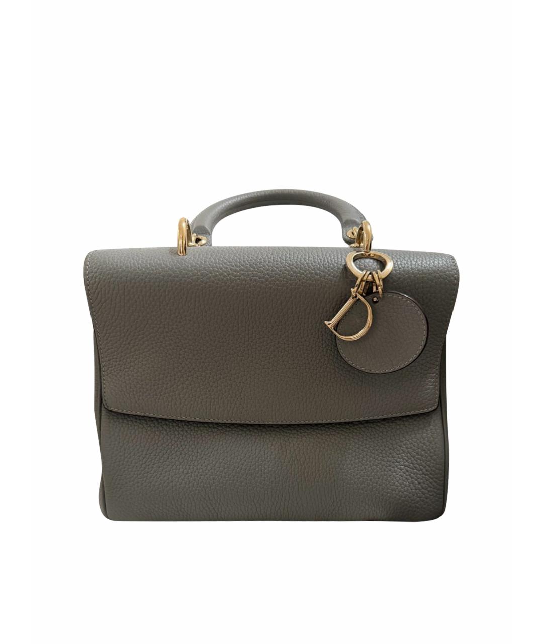 CHRISTIAN DIOR Серая кожаная сумка через плечо, фото 1