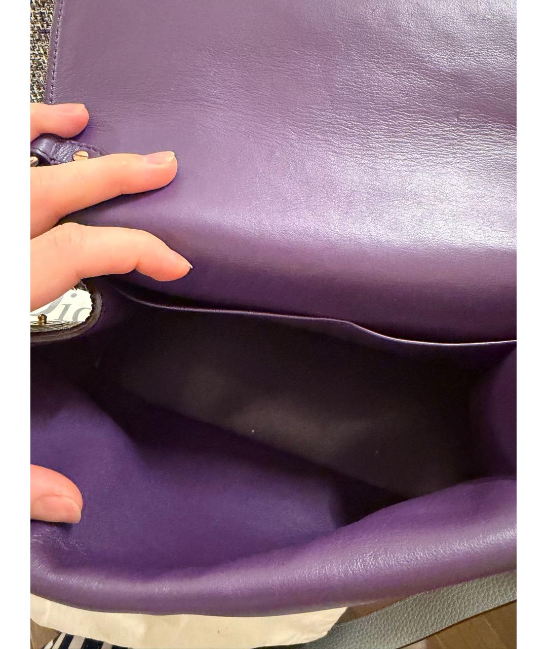 CHRISTIAN DIOR Серая кожаная сумка через плечо, фото 4