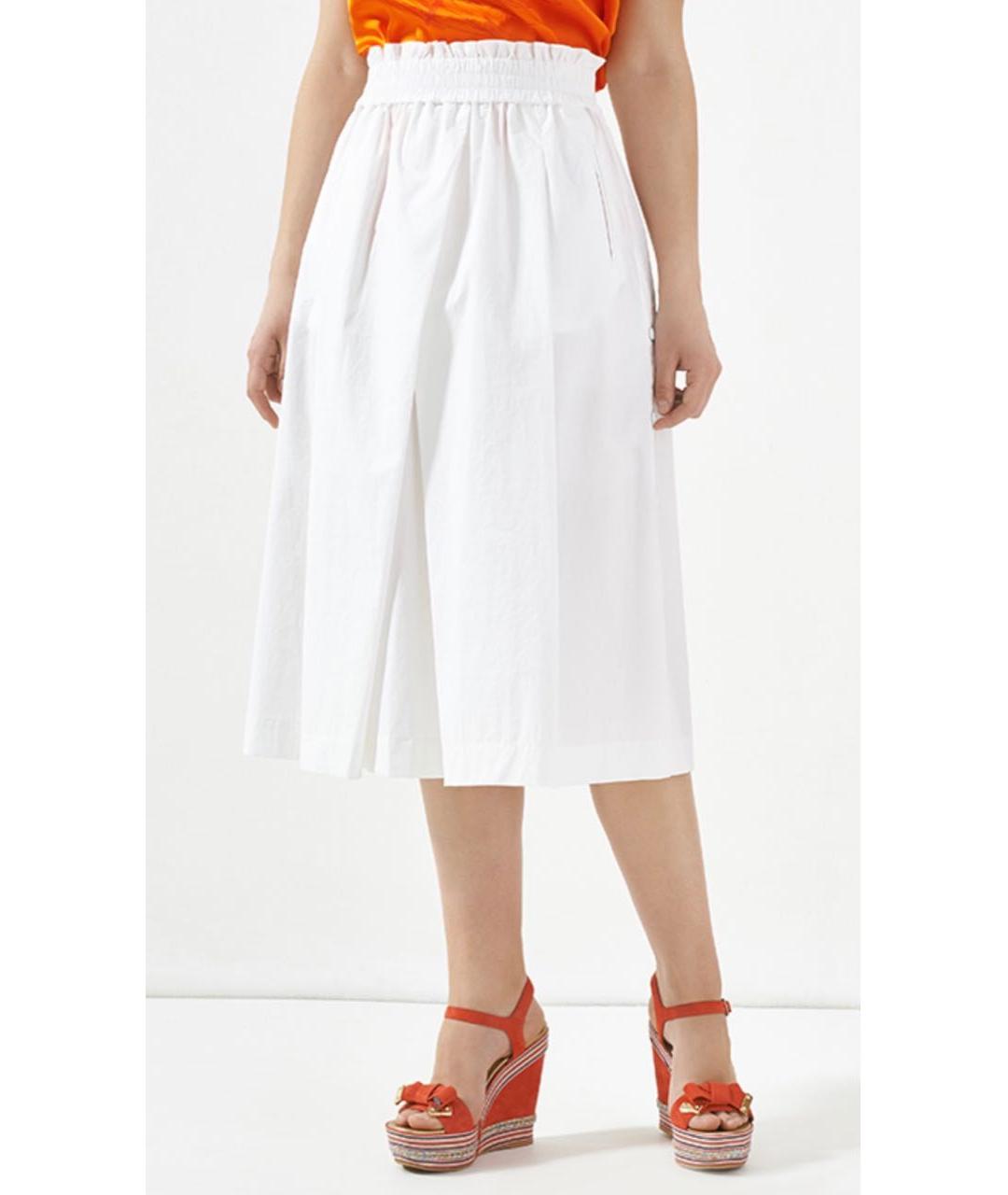 BOGNER Белая хлопко-эластановая юбка миди, фото 2