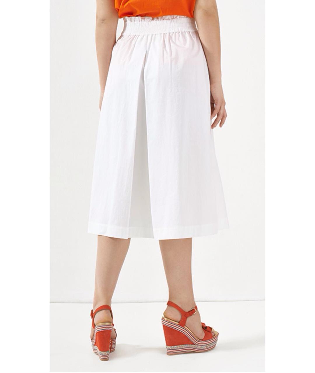 BOGNER Белая хлопко-эластановая юбка миди, фото 4