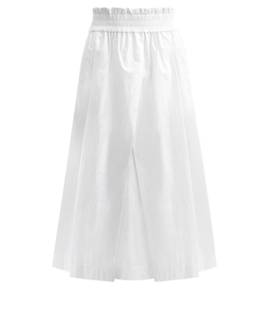 BOGNER Белая хлопко-эластановая юбка миди, фото 1