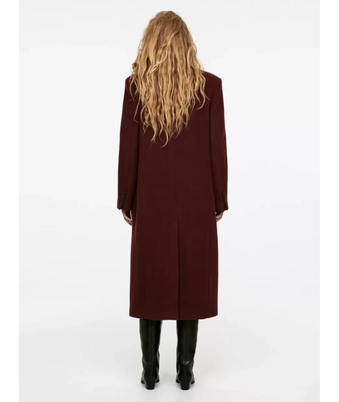 ARKET Бордовое шерстяное пальто, фото 3