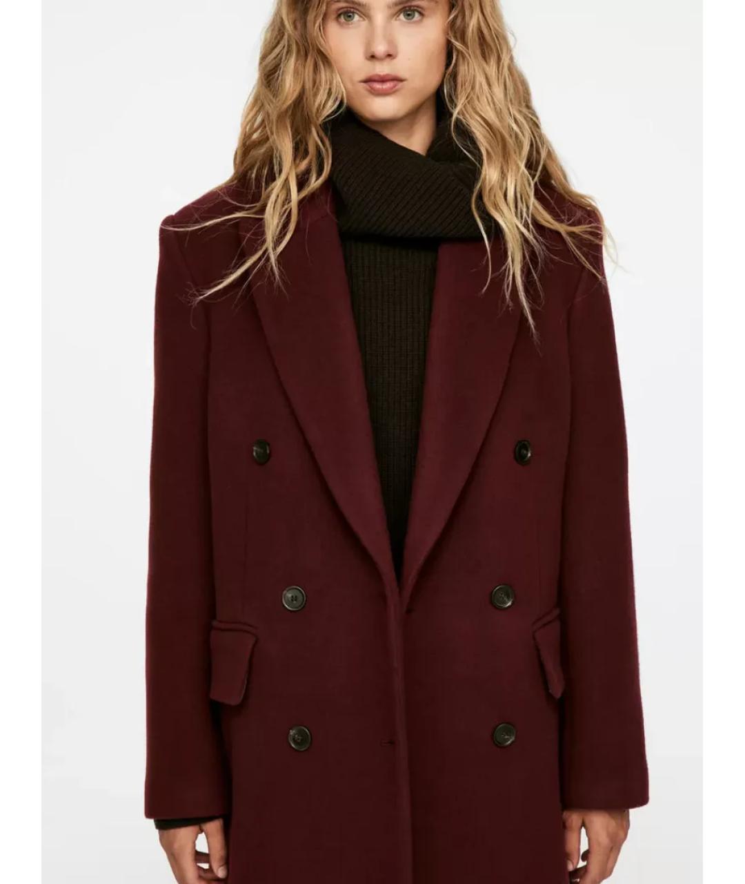 ARKET Бордовое шерстяное пальто, фото 5