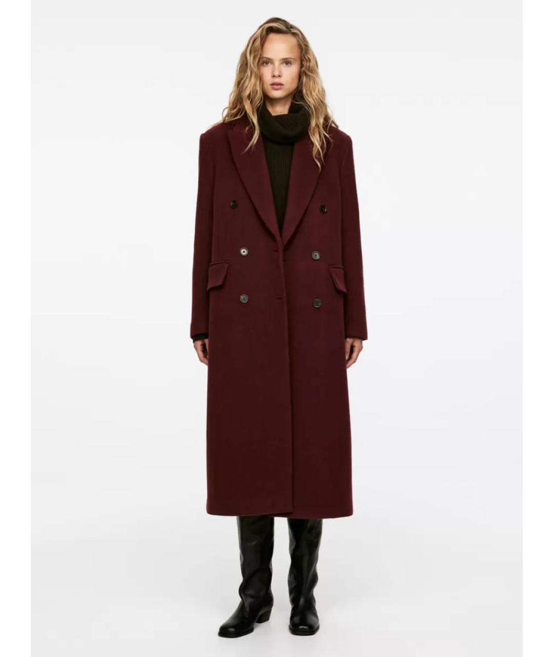 ARKET Бордовое шерстяное пальто, фото 2