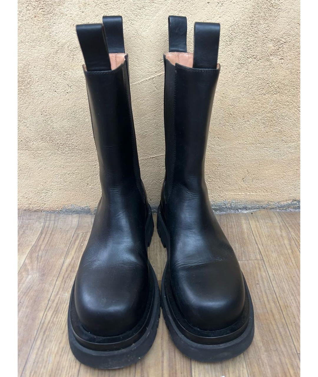 BOTTEGA VENETA Черные кожаные полусапоги, фото 2