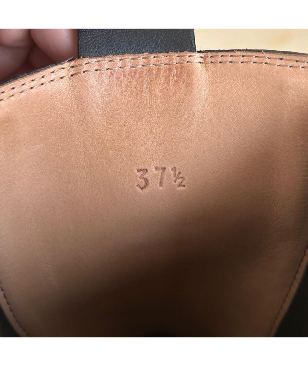 BOTTEGA VENETA Черные кожаные полусапоги, фото 7