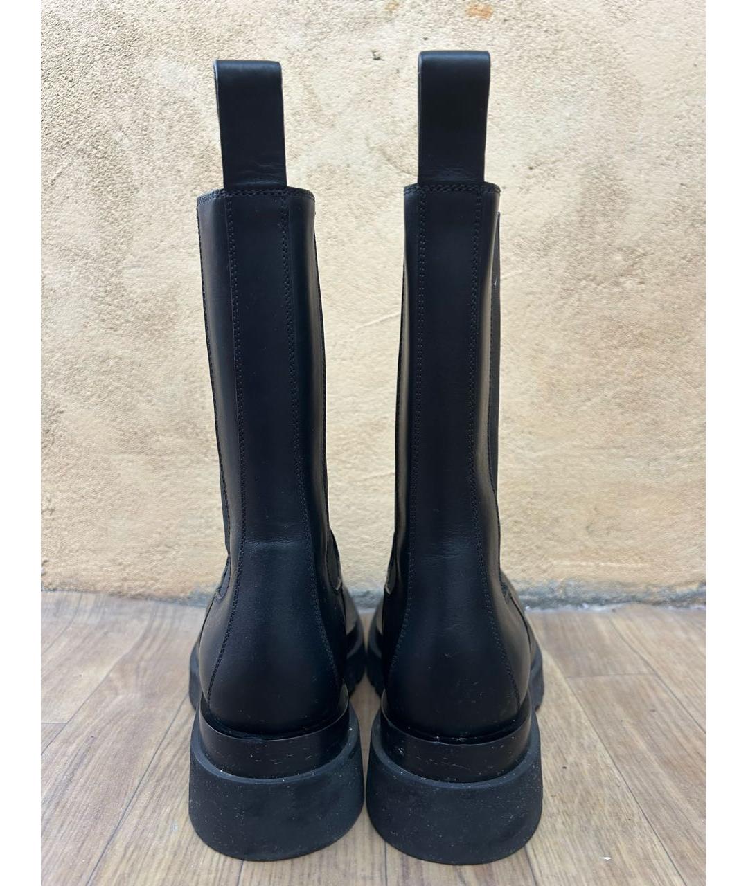 BOTTEGA VENETA Черные кожаные полусапоги, фото 4
