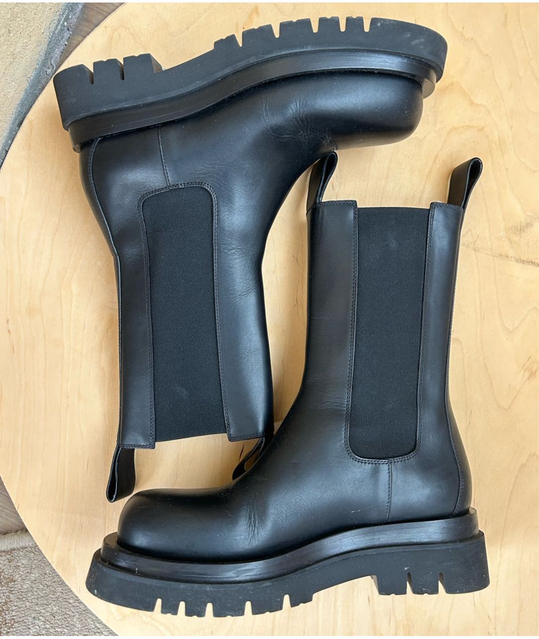 BOTTEGA VENETA Черные кожаные полусапоги, фото 6