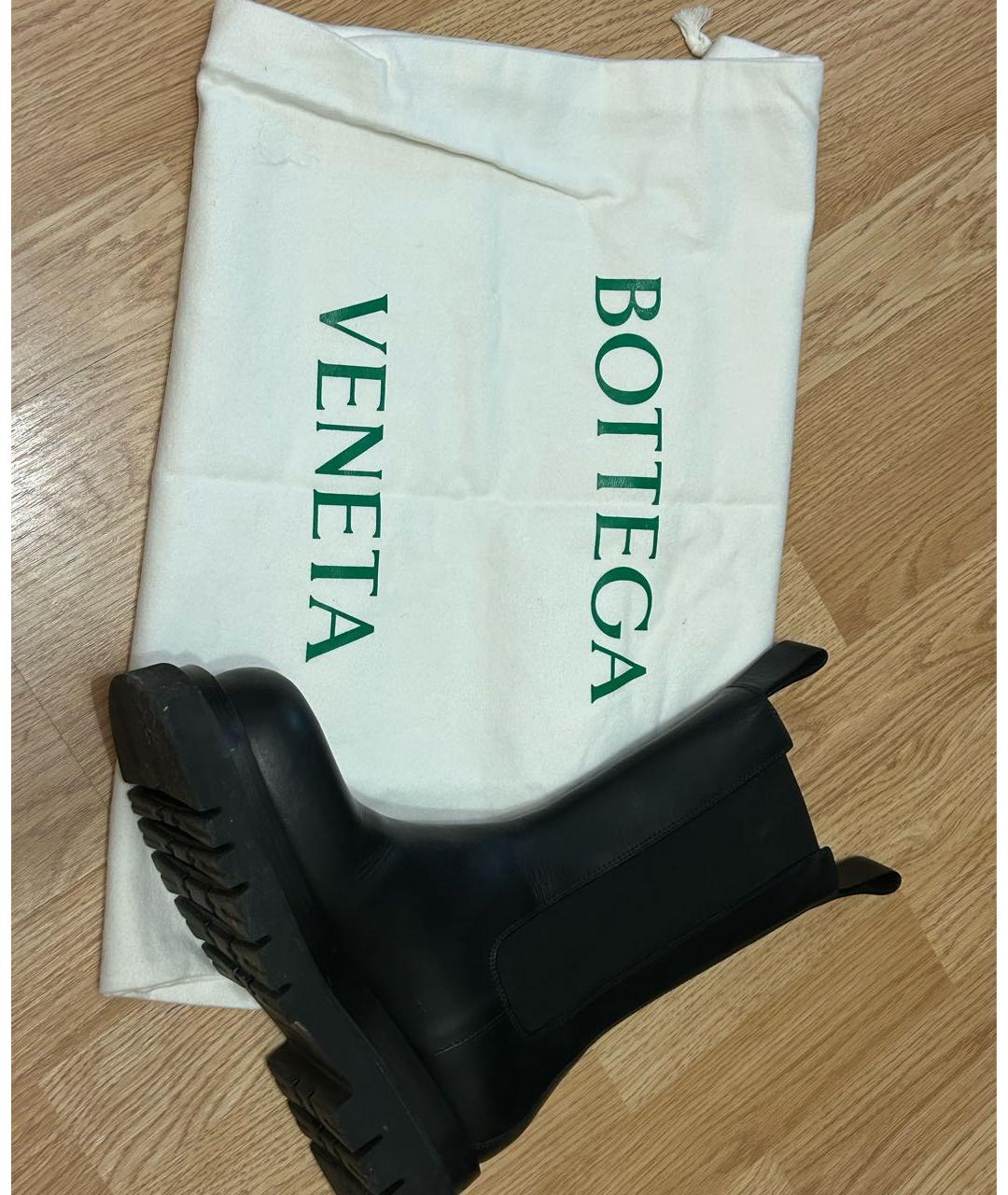 BOTTEGA VENETA Черные кожаные полусапоги, фото 5