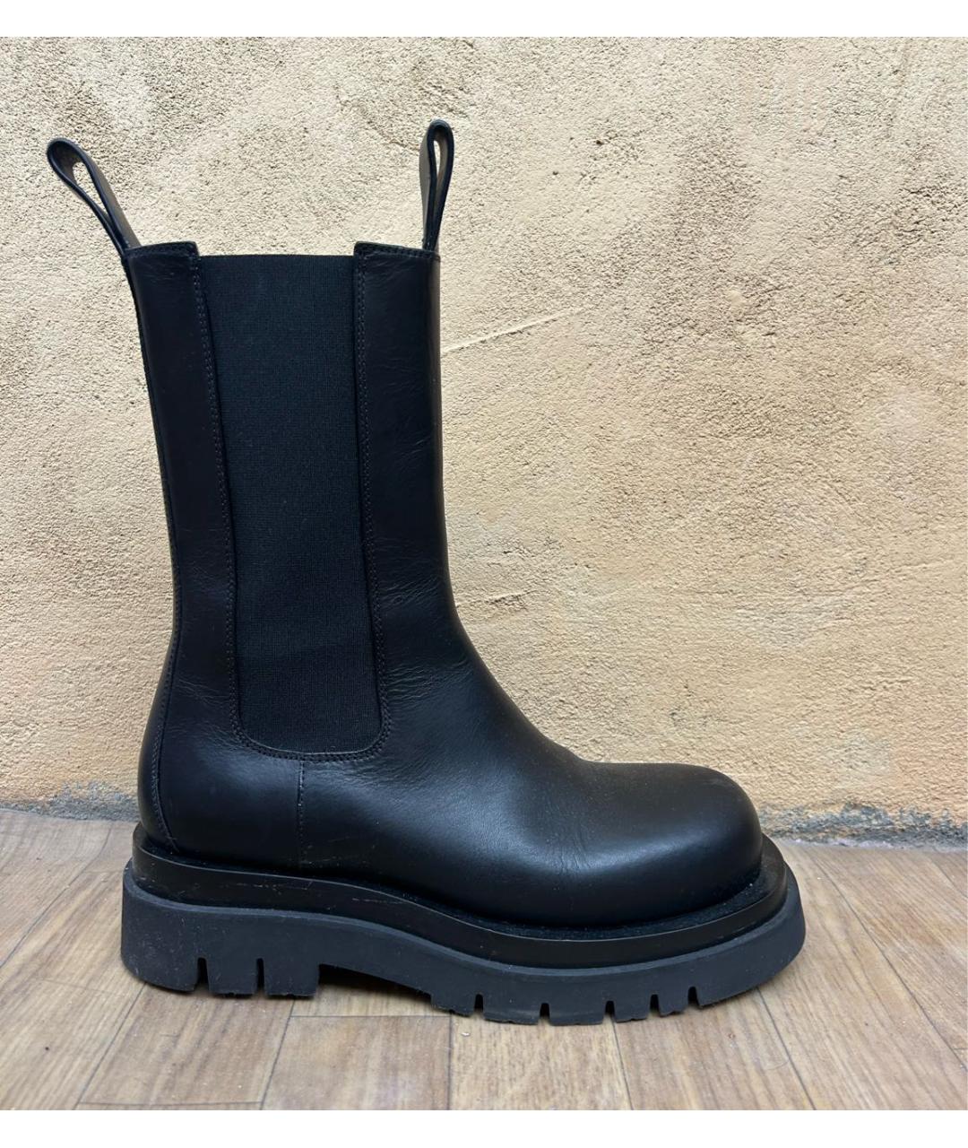 BOTTEGA VENETA Черные кожаные полусапоги, фото 8