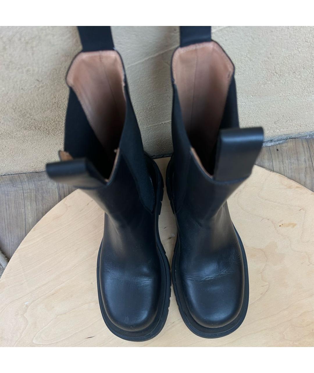 BOTTEGA VENETA Черные кожаные полусапоги, фото 3