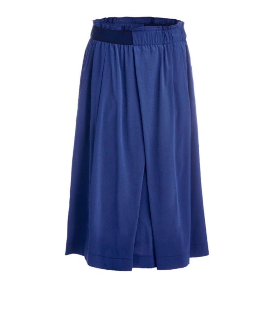 BOGNER Синяя шелковая юбка миди, фото 1