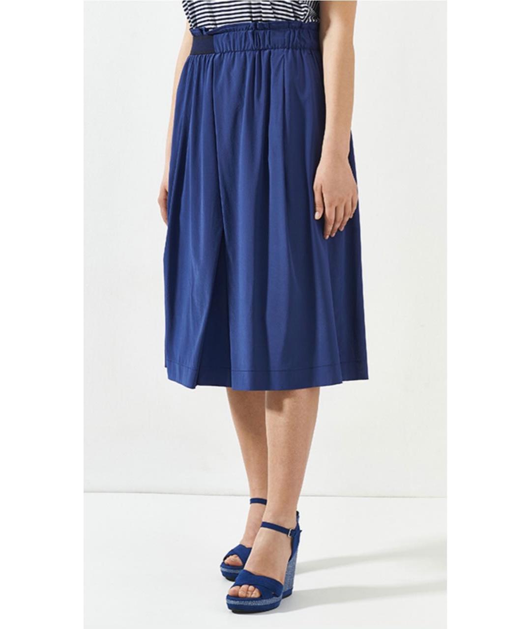 BOGNER Синяя шелковая юбка миди, фото 3