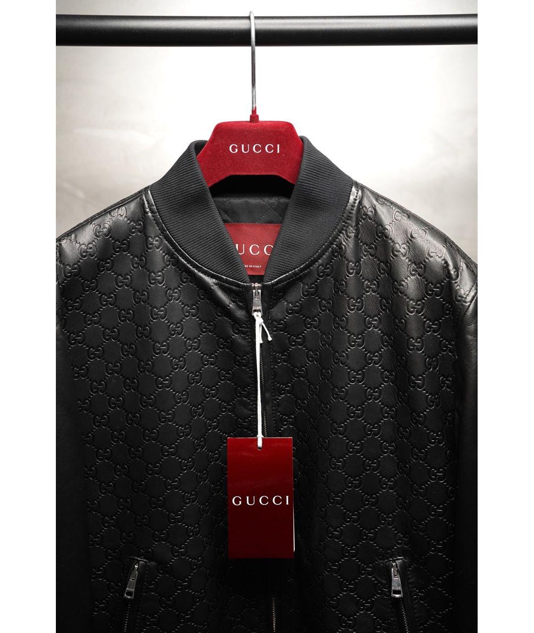 GUCCI Черная кожаная куртка, фото 3