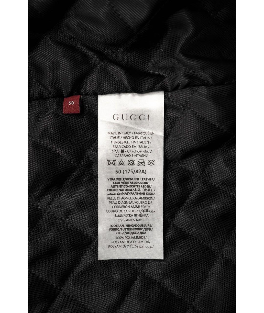 GUCCI Черная кожаная куртка, фото 5