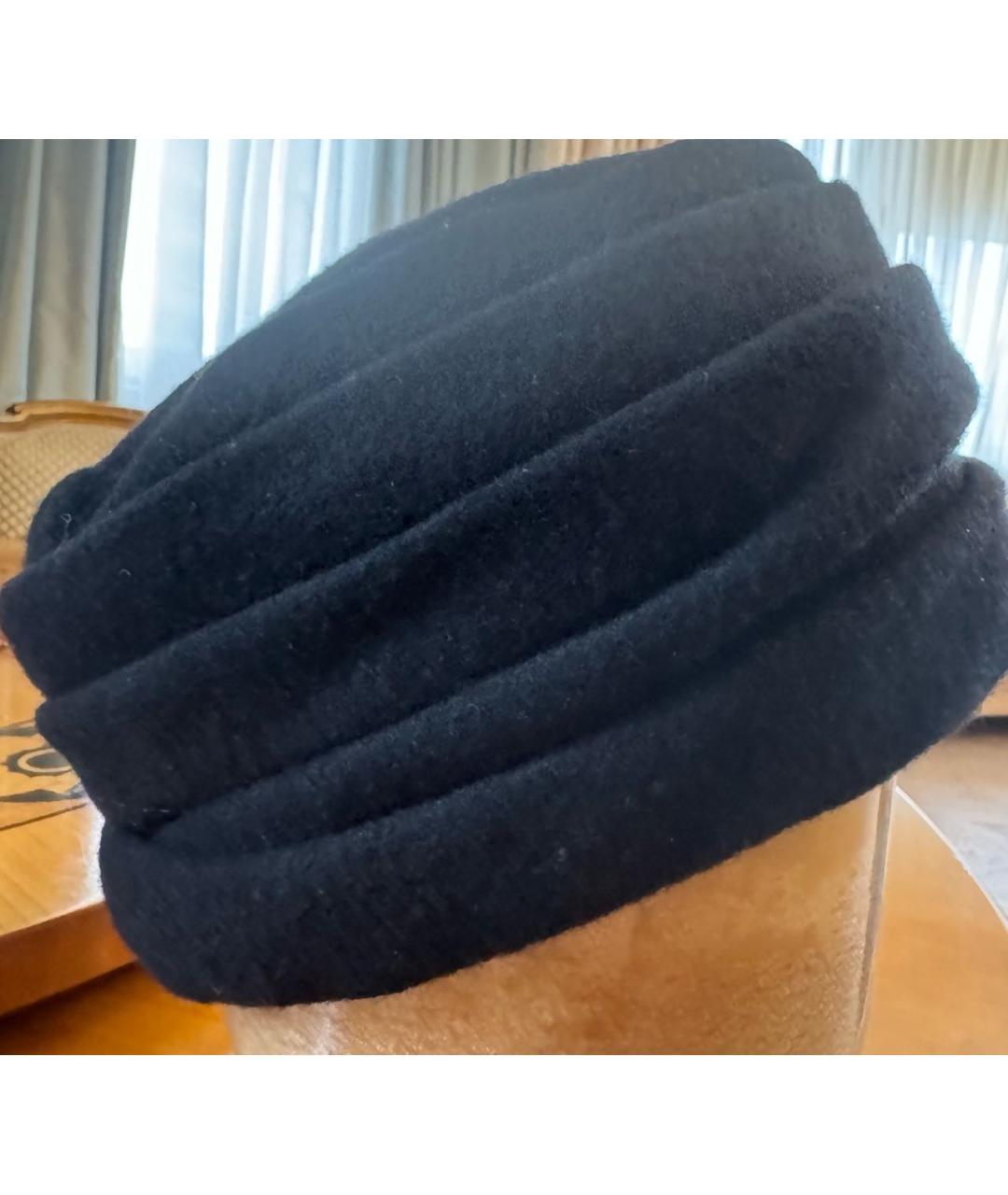 HERMES Черная кашемировая шапка, фото 2