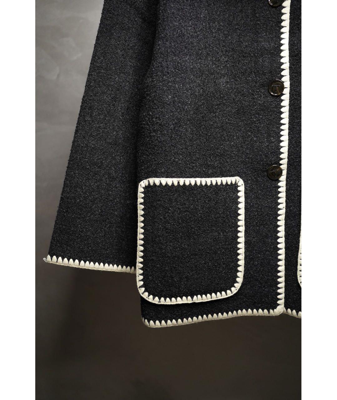 TOTEME Черное шерстяное пальто, фото 3