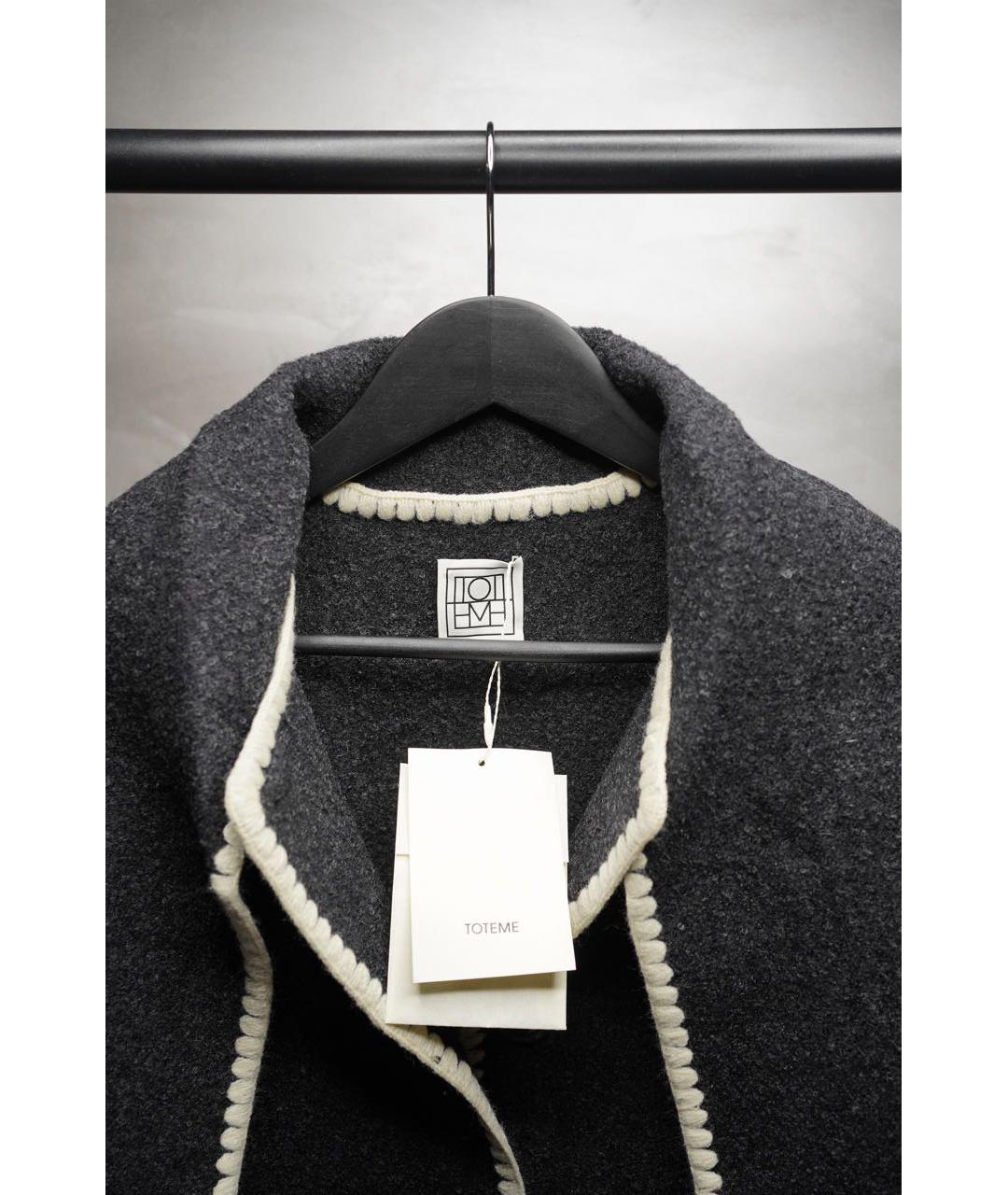 TOTEME Черное шерстяное пальто, фото 4