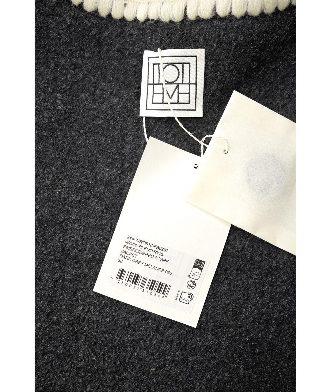 TOTEME Черное шерстяное пальто, фото 6