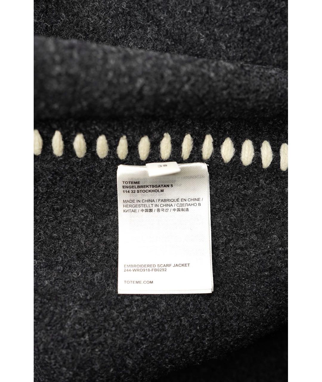 TOTEME Черное шерстяное пальто, фото 7