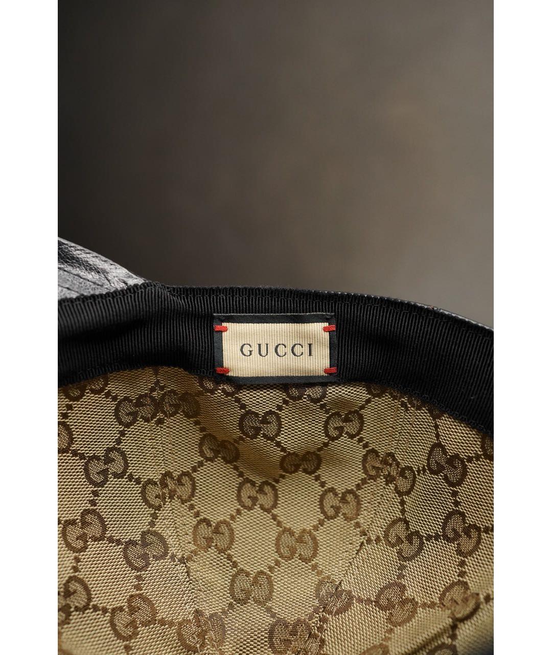 GUCCI Черная кожаная кепка, фото 5