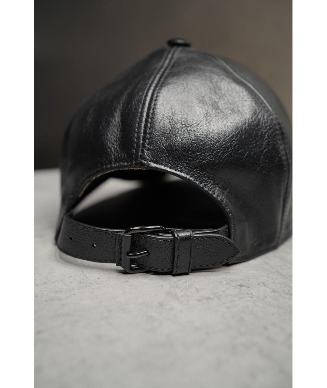 GUCCI Черная кожаная кепка, фото 3