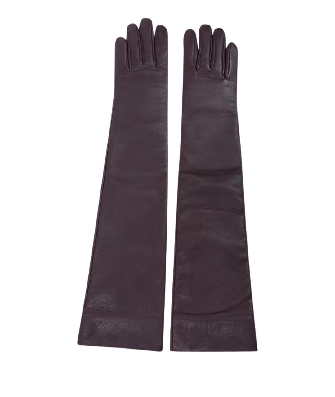 THE FRANKIE SHOP Фиолетовые кожаные перчатки, фото 1