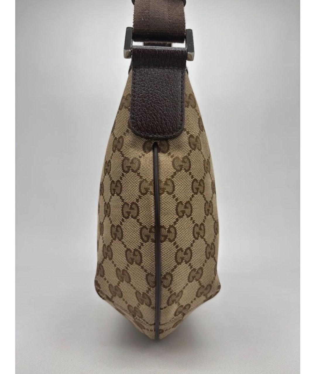 GUCCI Бежевая жаккардовая сумка через плечо, фото 6
