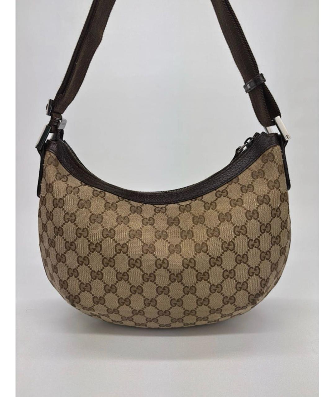 GUCCI Бежевая жаккардовая сумка через плечо, фото 4