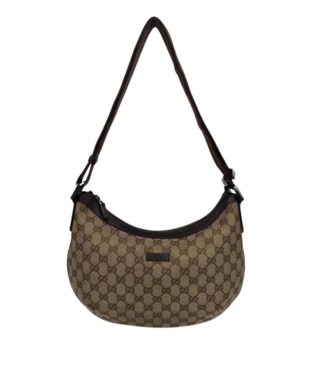 GUCCI Бежевая жаккардовая сумка через плечо, фото 1