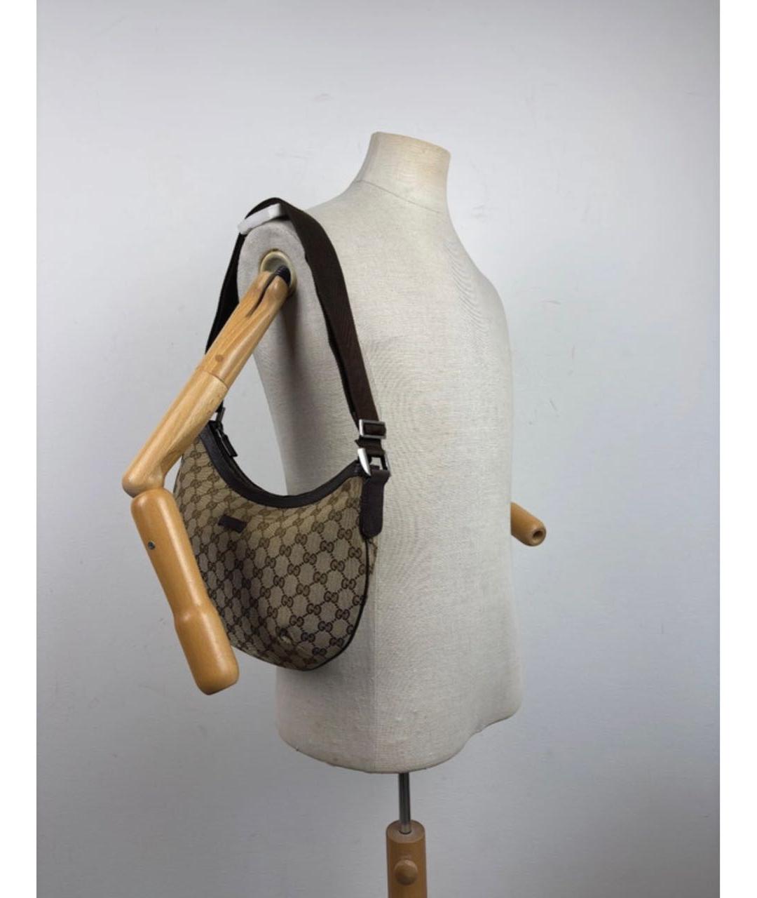 GUCCI Бежевая жаккардовая сумка через плечо, фото 2