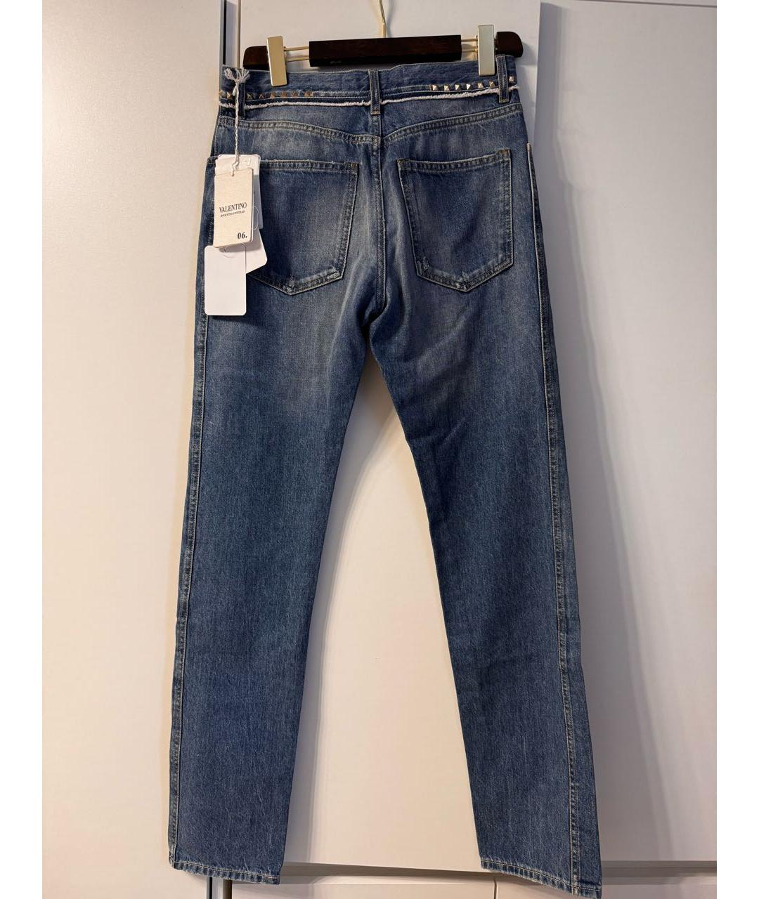 VALENTINO Синие хлопковые прямые джинсы, фото 2
