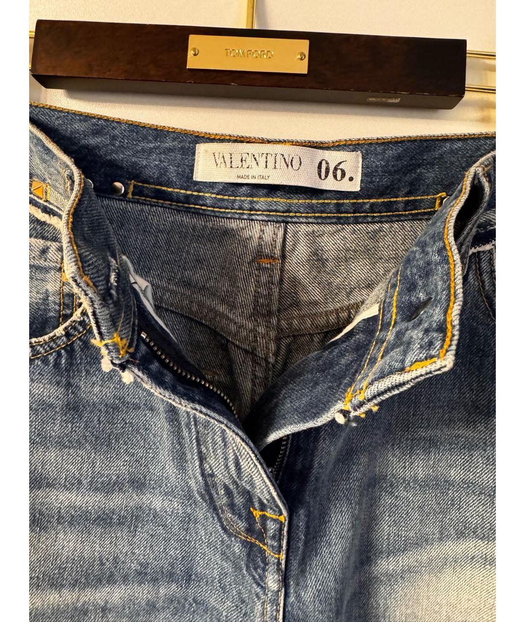 VALENTINO Синие хлопковые прямые джинсы, фото 3