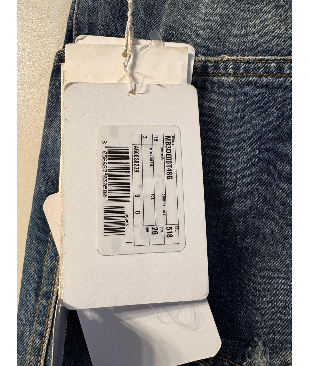 VALENTINO Синие хлопковые прямые джинсы, фото 6